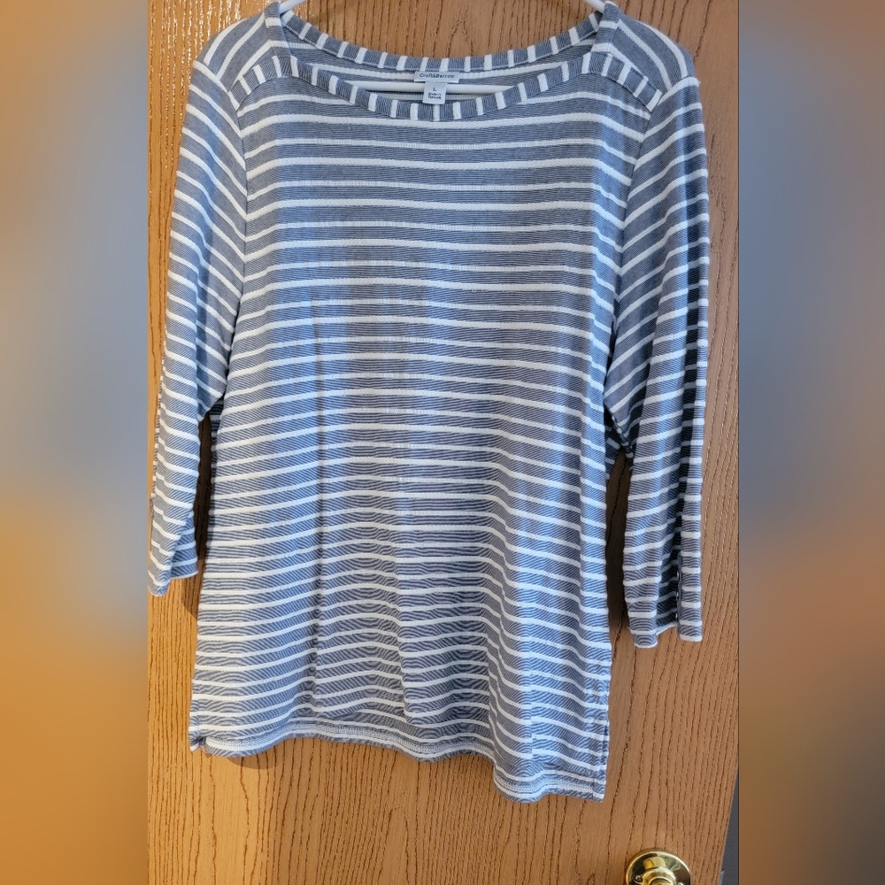 Croft & Barrow Blue and White Blouse